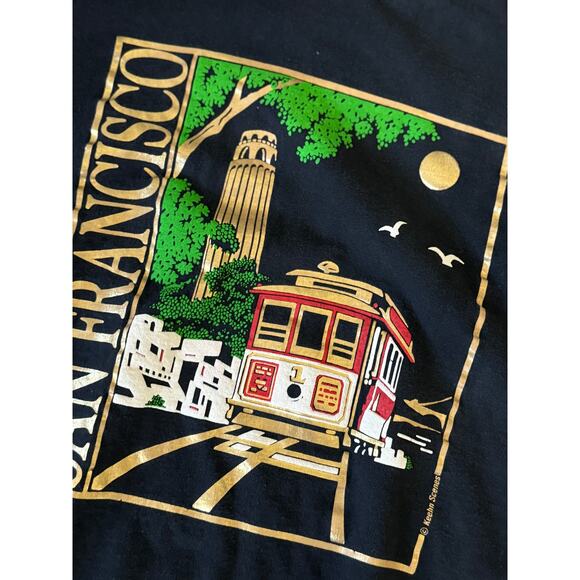 NWT Handmade  and Upcycled San Francisco Cable Car Poncho One Size 1-2 DAY SHIP - Picture 6 of 7